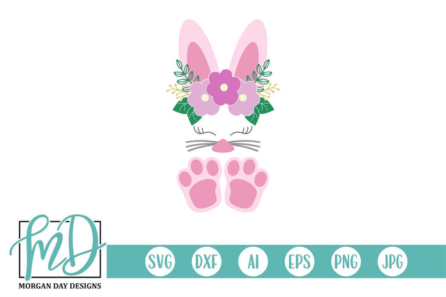 Floral Easter Bunny SVG Morgan Day Designs 