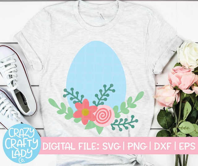 Floral Easter Egg | Easter SVG Cut File SVG Crazy Crafty Lady Co. 