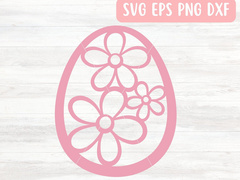 Floral Easter Egg SVG File for Cricut or Silhouette SVG Apple Grove Designs 