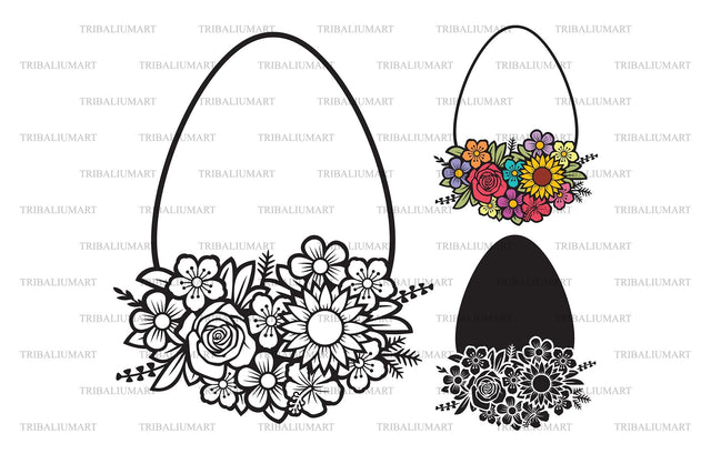 Floral egg SVG TribaliumArtSF 