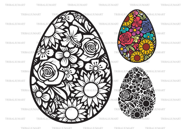 Floral egg SVG TribaliumArtSF 