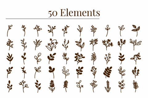 Floral Element Bundle SVG Masyafi Studio 
