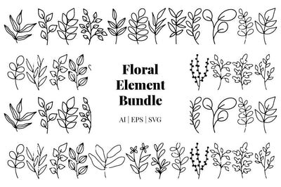 Floral Element Bundle SVG Masyafi Studio 
