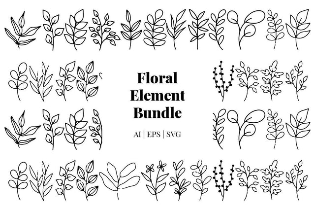 Floral Element Bundle SVG Masyafi Studio 