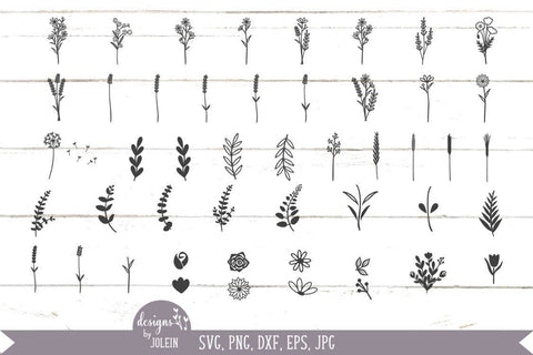 Floral Elements Bundle SVG Designs by Jolein 