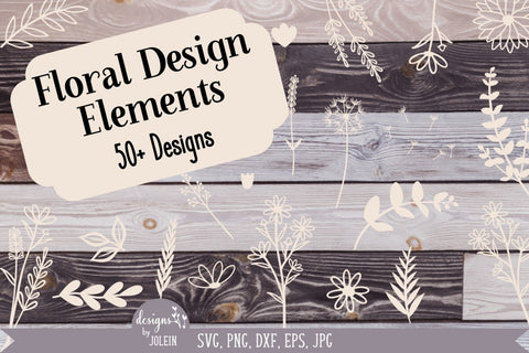 Floral Elements Bundle SVG Designs by Jolein 