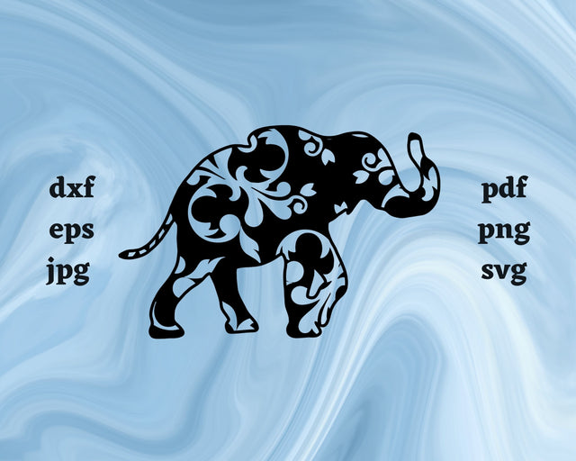Floral Elephant SVG Cut File SVG Northern Light SVG 