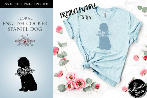 Floral English Cocker Spaniel Dog svg file for cricut, for silhouette, cut eps, cutting png, cuttable dxf, Instant Download design SVG Loveleen Kaur 