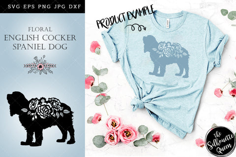 Floral English Cocker Spaniel Dog svg file for cricut, for silhouette, cut eps, cutting png, cuttable dxf, Instant Download design SVG Loveleen Kaur 