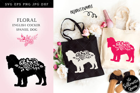 Floral English Cocker Spaniel Dog svg file for cricut, for silhouette, cut eps, cutting png, cuttable dxf, Instant Download design SVG Loveleen Kaur 