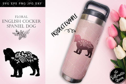 Floral English Cocker Spaniel Dog svg file for cricut, for silhouette, cut eps, cutting png, cuttable dxf, Instant Download design SVG Loveleen Kaur 