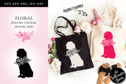 Floral English Cocker Spaniel Dog svg file for cricut, for silhouette, cut eps, cutting png, cuttable dxf, Instant Download design SVG Loveleen Kaur 