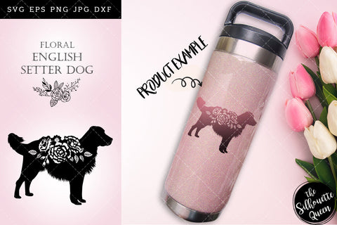 Floral English Setter Dog svg file for cricut, for silhouette, cut eps, cutting png, cuttable dxf, Instant Download design SVG Loveleen Kaur 