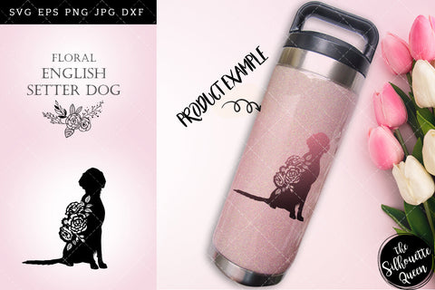 Floral English Setter Dog svg file for cricut, for silhouette, cut eps, cutting png, cuttable dxf, Instant Download design SVG Loveleen Kaur 