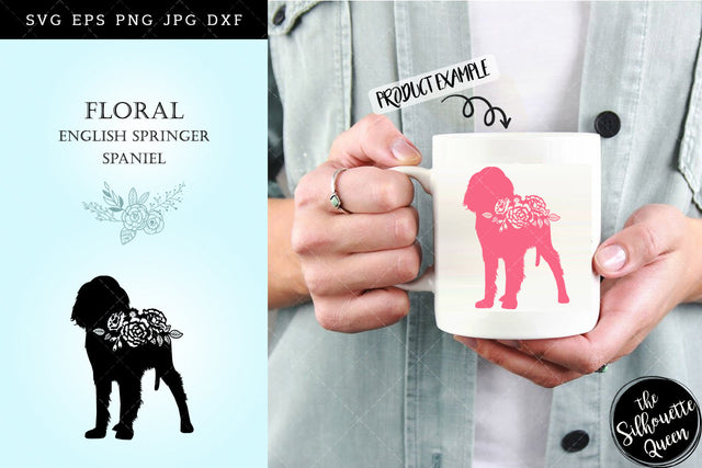 Floral English Springer Spaniel Dog svg file for cricut, for silhouette, cut eps, cutting png, cuttable dxf, Instant Download design SVG Loveleen Kaur 