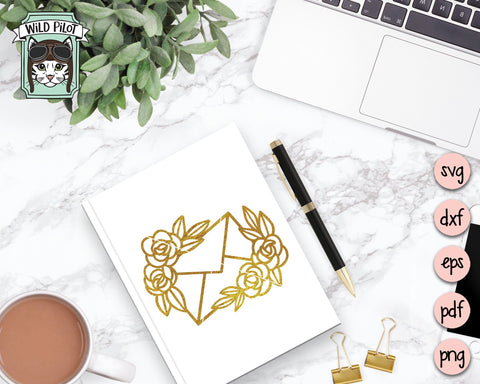 Floral Envelope SVG Cut File SVG Wild Pilot 