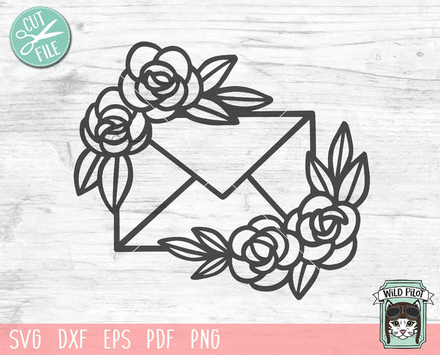 Floral Envelope SVG Cut File SVG Wild Pilot 