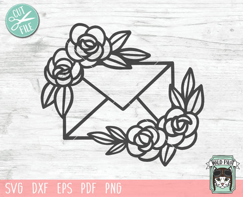 Floral Envelope SVG Cut File SVG Wild Pilot 