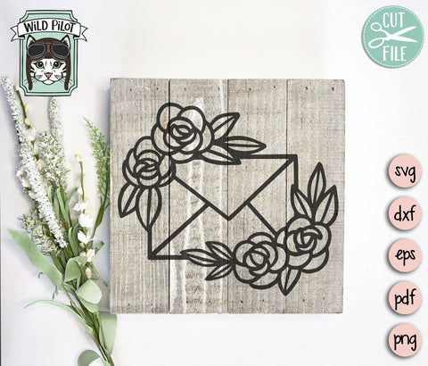 Floral Envelope SVG Cut File SVG Wild Pilot 
