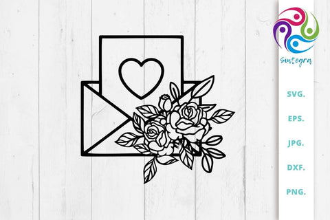 Floral Envelope Valentine SVG SVG Sintegra 