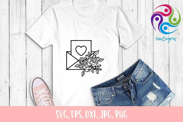 Floral Envelope Valentine SVG SVG Sintegra 