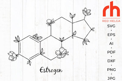 Floral estrogen svg - Flower estrogen svg - Molecular structure svg SVG RedHelgaArt 