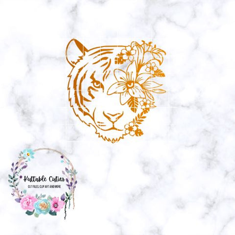 Floral Exotic Tiger Digital Download SVG Kuttablecuties 