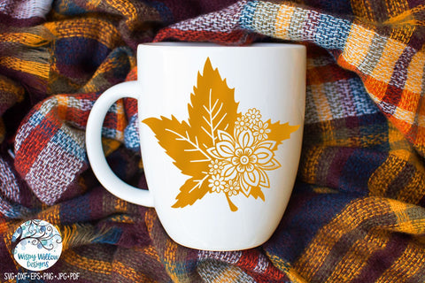 Floral Fall Leaves SVG SVG Wispy Willow Designs 