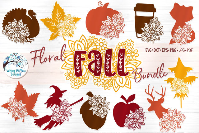 Floral Fall SVG Bundle SVG Wispy Willow Designs 