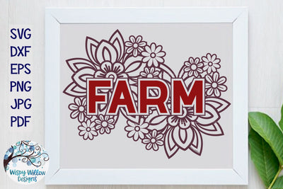 Floral Farm Sign SVG SVG Wispy Willow Designs 