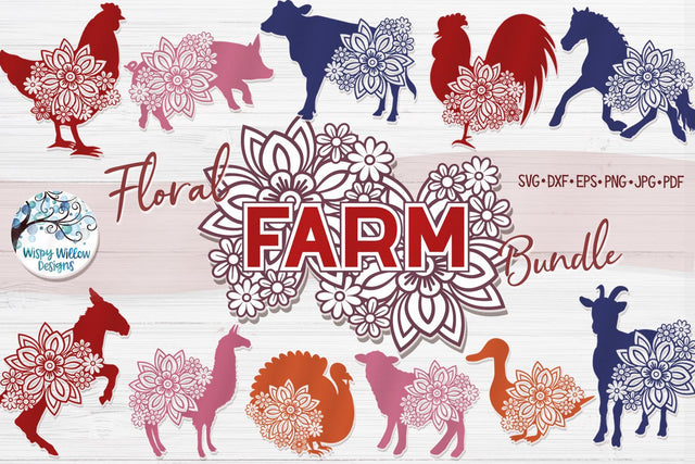 Floral Farm SVG Bundle SVG Wispy Willow Designs 