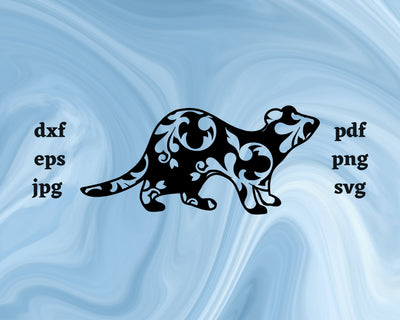Floral Ferret SVG Cut File SVG Northern Light SVG 