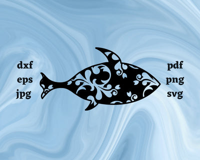 Floral Fish SVG Cut File SVG Northern Light SVG 