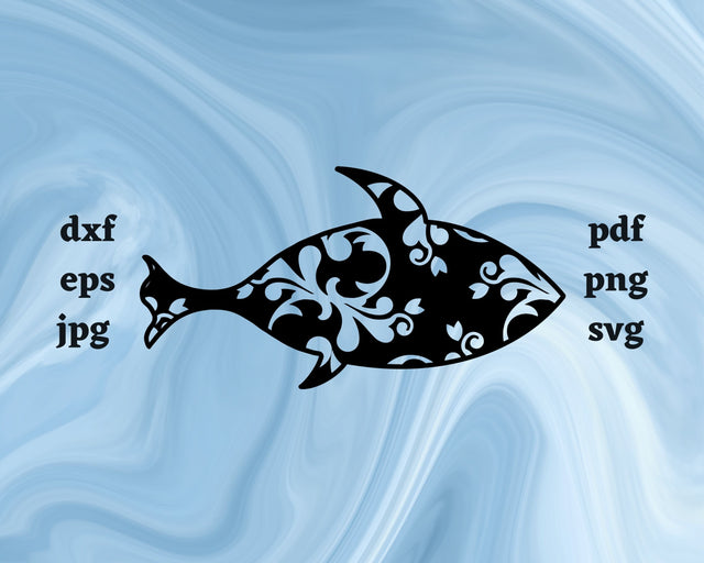 Floral Fish SVG Cut File SVG Northern Light SVG 