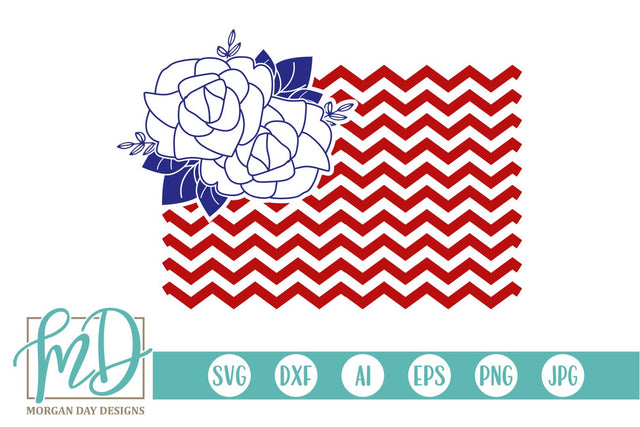 Floral Flag SVG Morgan Day Designs 