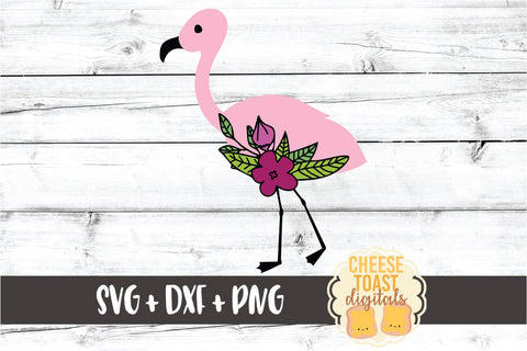 Floral Flamingo - Animal SVG PNG DXF Cut Files SVG Cheese Toast Digitals 
