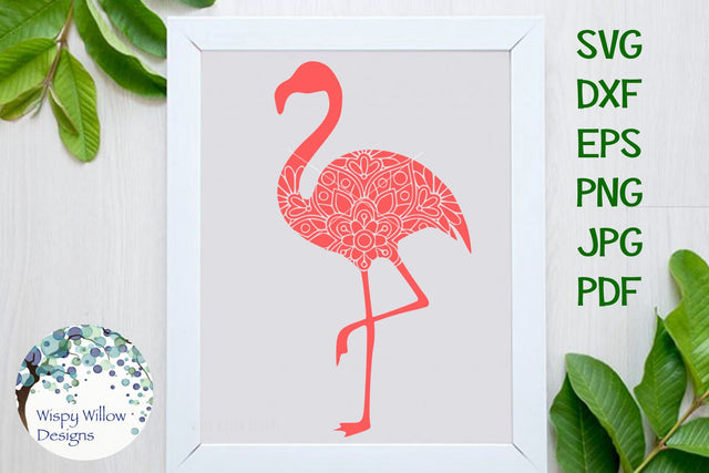 Floral Flamingo Mandala SVG Wispy Willow Designs 