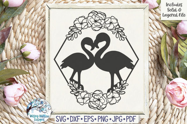 Floral Flamingo SVG SVG Wispy Willow Designs 