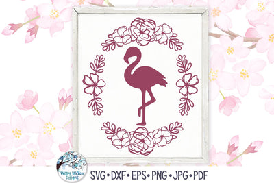 Floral Flamingo SVG SVG Wispy Willow Designs 