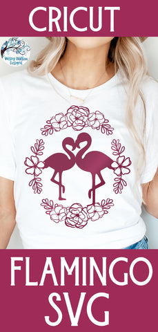 Floral Flamingos SVG SVG Wispy Willow Designs 