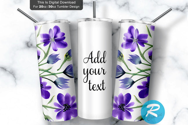 Floral flower 20 oz / 30 oz Tumbler PNG Sublimation Regulrcrative 