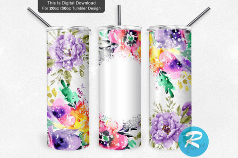 Floral Flower 20 oz / 30 oz Tumbler PNG Sublimation Regulrcrative 