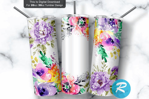 Floral Flower 20 oz / 30 oz Tumbler PNG Sublimation Regulrcrative 