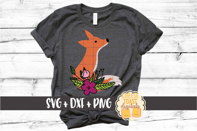 Floral Fox - Animal SVG PNG DXF Cut Files SVG Cheese Toast Digitals 