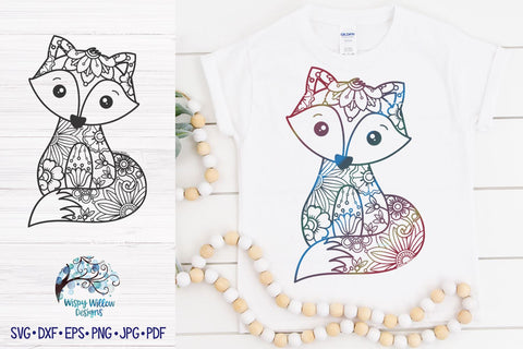 Floral Fox SVG SVG Wispy Willow Designs 