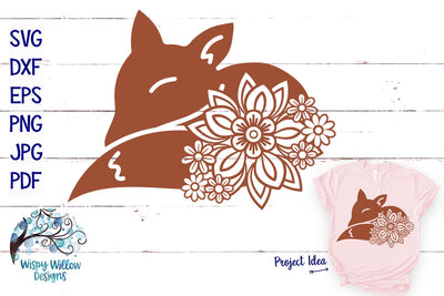 Floral Fox SVG SVG Wispy Willow Designs 