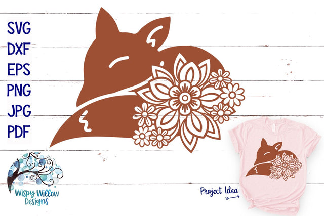 Floral Fox SVG SVG Wispy Willow Designs 