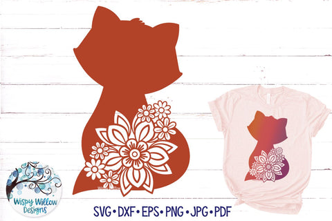 Floral Fox SVG SVG Wispy Willow Designs 