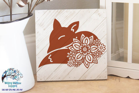 Floral Fox SVG SVG Wispy Willow Designs 