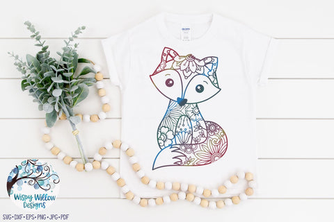 Floral Fox SVG SVG Wispy Willow Designs 